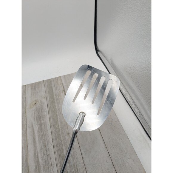 Chief Slotted Spatula Flipper Server 12 1/2" Black Handle Chrome - Picture 5 of 8